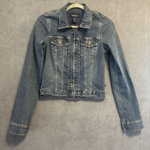Abercrombie & Fitch Jackets & Blazers - Abercrombie & Fitch Denim Jacket Womens Size Small Zip Up Blue Jean Y2K